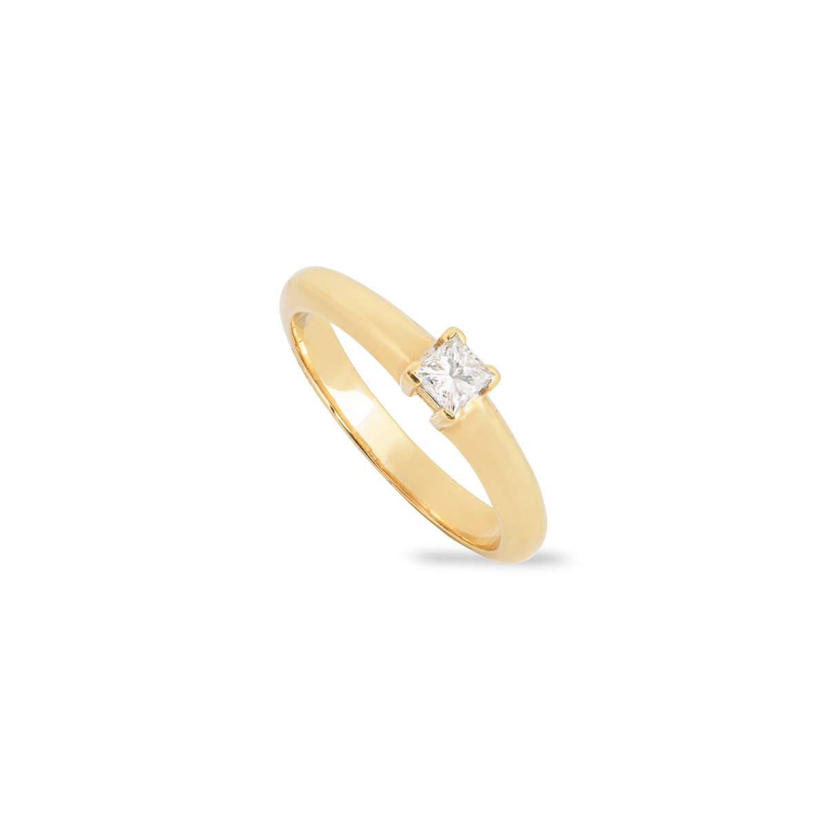 Yellow Gold Princess Cut Diamond Ring 0.23ct H/VS2 | Rich Diamonds